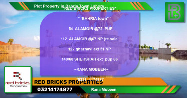 Residential Plot for Sale in Bahria Town, Lahore - (BP-54402)