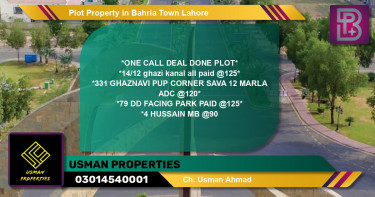 Residential Plot for Sale in Bahria Town, Lahore - (BP-54444)
