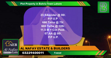 Residential Plot for Sale in Bahria Town, Lahore - (BP-54483)