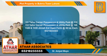 Residential Plot for Sale in Bahria Town, Lahore - (BP-54514)