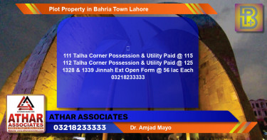 Residential Plot for Sale in Bahria Town, Lahore - (BP-54529)
