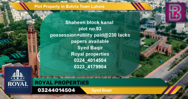 Residential Plot for Sale in Bahria Town, Lahore - (BP-54555)