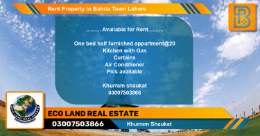Residential Property for Rent in Bahria Town, Lahore - (BP-54872)