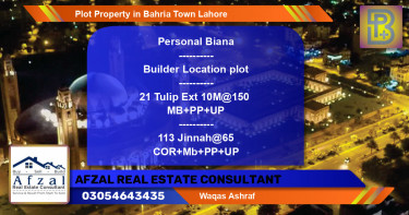 Residential Plot for Sale in Bahria Town, Lahore - (BP-55076)