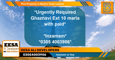 Residential Plot for Sale in Bahria Town, Lahore - (BP-55172)
