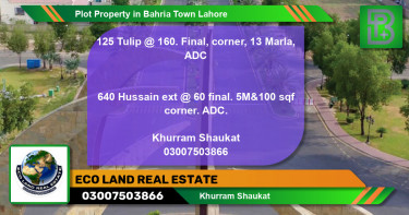 Residential Plot for Sale in Bahria Town, Lahore - (BP-55209)