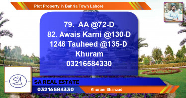 Residential Plot for Sale in Bahria Town, Lahore - (BP-55224)