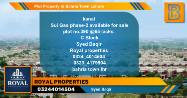 Residential Plot for Sale in Bahria Town, Lahore - (BP-55270)