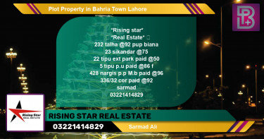 Residential Plot for Sale in Bahria Town, Lahore - (BP-55289)