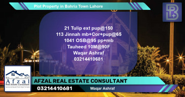 Residential Plot for Sale in Bahria Town, Lahore - (BP-55343)