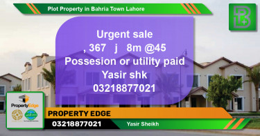 Residential Plot for Sale in Bahria Town, Lahore - (BP-55376)