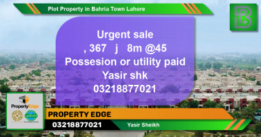 Residential Plot for Sale in Bahria Town, Lahore - (BP-55377)