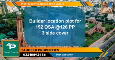 Residential Plot for Sale in Bahria Town, Lahore - (BP-55405)