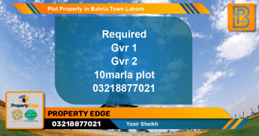 Residential Plot for Sale in Bahria Town, Lahore - (BP-55432)