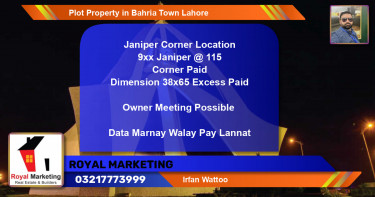 Residential Plot for Sale in Bahria Town, Lahore - (BP-55437)