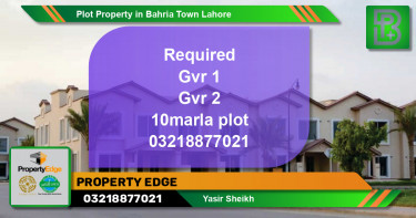 Residential Plot for Sale in Bahria Town, Lahore - (BP-55635)