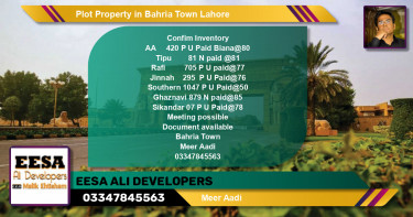 Residential Plot for Sale in Bahria Town, Lahore - (BP-56224)