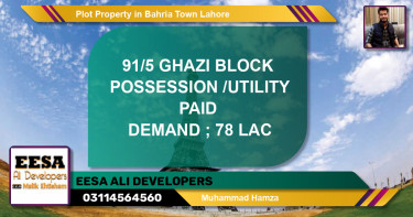 Residential Plot for Sale in Bahria Town, Lahore - (BP-56389)