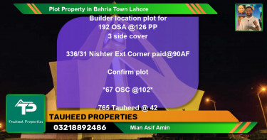 Residential Plot for Sale in Bahria Town, Lahore - (BP-56423)