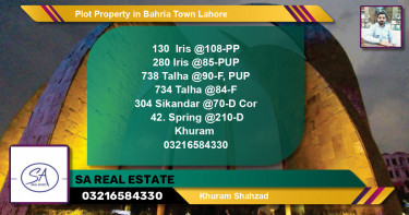 Residential Plot for Sale in Bahria Town, Lahore - (BP-56446)