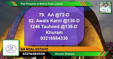 Residential Plot for Sale in Bahria Town, Lahore - (BP-56447)