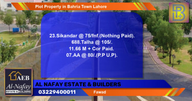 Residential Plot for Sale in Bahria Town, Lahore - (BP-56523)