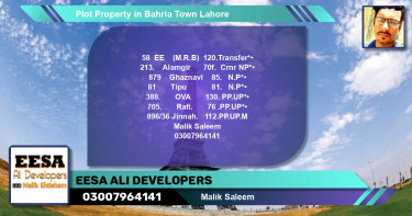 Residential Plot for Sale in Bahria Town, Lahore - (BP-56643)