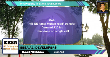 Residential Plot for Sale in Bahria Town, Lahore - (BP-56659)