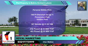 Residential Plot for Sale in Bahria Orchard, Lahore - (BP-56728)