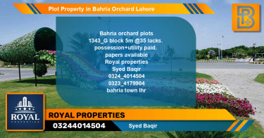 Residential Plot for Sale in Bahria Orchard, Lahore - (BP-56738)