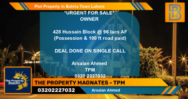 Residential Plot for Sale in Bahria Town, Lahore - (BP-56816)