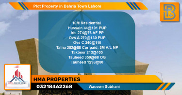 Residential Plot for Sale in Bahria Town, Lahore - (BP-56833)