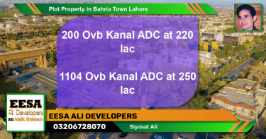 Residential Plot for Sale in Bahria Town, Lahore - (BP-56837)