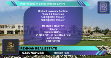 Residential Plot for Sale in Bahria Orchard, Lahore - (BP-56850)