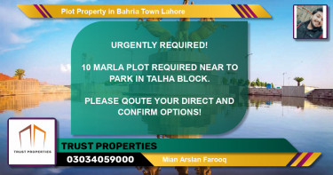Residential Plot for Sale in Bahria Town, Lahore - (BP-56890)