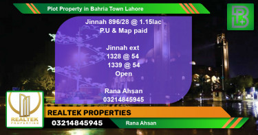 Residential Plot for Sale in Bahria Town, Lahore - (BP-56908)