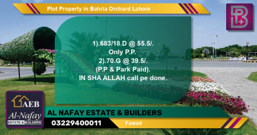 Residential Plot for Sale in Bahria Orchard, Lahore - (BP-56969)