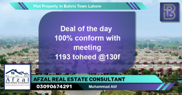 Residential Plot for Sale in Bahria Town, Lahore - (BP-56976)