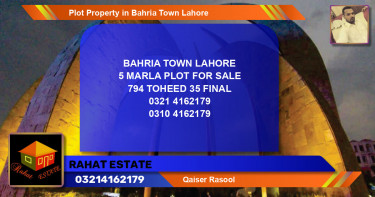 Residential Plot for Sale in Bahria Town, Lahore - (BP-56983)