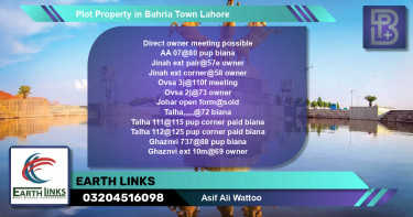 Residential Plot for Sale in Bahria Town, Lahore - (BP-57009)