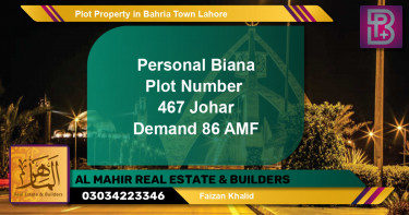 Residential Plot for Sale in Bahria Town, Lahore - (BP-57047)
