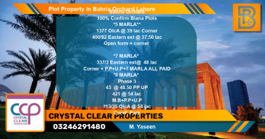 Residential Plot for Sale in Bahria Orchard, Lahore - (BP-57056)