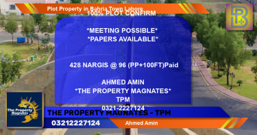 Residential Plot for Sale in Bahria Town, Lahore - (BP-57063)