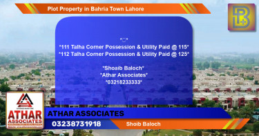 Residential Plot for Sale in Bahria Town, Lahore - (BP-57093)