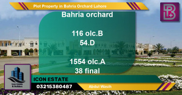Residential Plot for Sale in Bahria Orchard, Lahore - (BP-57105)