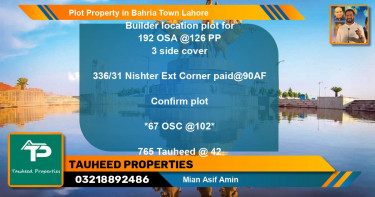 Residential Plot for Sale in Bahria Town, Lahore - (BP-57120)
