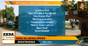 Residential Plot for Sale in Bahria Town, Lahore - (BP-57134)