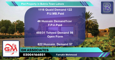 Residential Plot for Sale in Bahria Town, Lahore - (BP-57144)