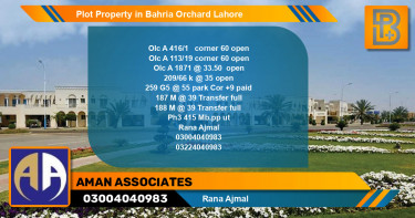 Residential Plot for Sale in Bahria Orchard, Lahore - (BP-57180)