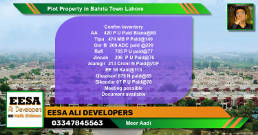 Residential Plot for Sale in Bahria Town, Lahore - (BP-57200)